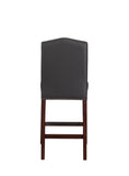 Comfort Pointe Carteret Gray Faux Leather Counter Stool Gray Faux Leather / Espresso base