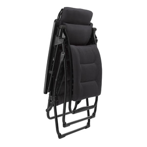 Homeroots 26" Black Steel Outdoor Zero Gravity Chair With Black Cushion Acier Metal 320602