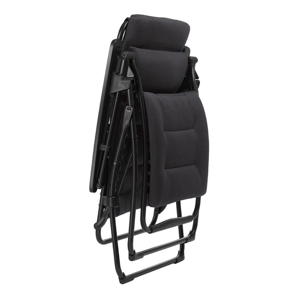 Homeroots 26" Black Steel Outdoor Zero Gravity Chair With Black Cushion Acier Metal 320602