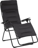 Homeroots 30" Black Steel Outdoor Zero Gravity Chair With Black Cushion Acier Metal 320605