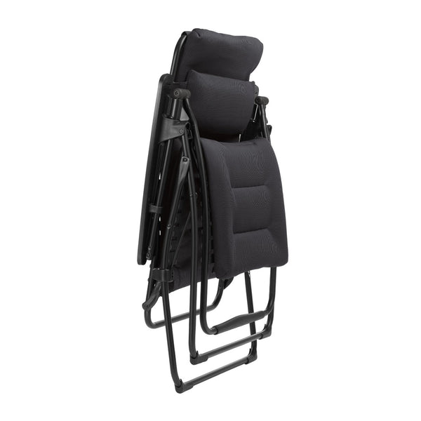 HomeRoots 30" Black Steel Zero Gravity Chair – Ergonomic Design, Detachable Cushion, Perfect for Indoor & Outdoor Use Acier 320605