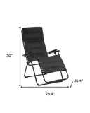 Homeroots 30" Black Steel Outdoor Zero Gravity Chair With Black Cushion Acier Metal 320605