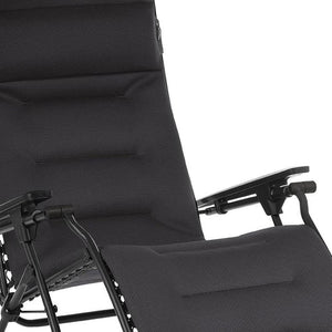 HomeRoots 30" Black Steel Zero Gravity Chair – Ergonomic Design, Detachable Cushion, Perfect for Indoor & Outdoor Use Acier 320605