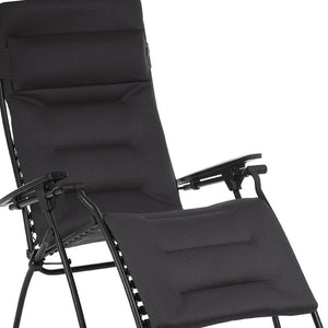 HomeRoots 30" Black Steel Zero Gravity Chair – Ergonomic Design, Detachable Cushion, Perfect for Indoor & Outdoor Use Acier 320605