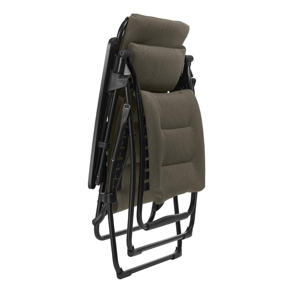 HomeRoots 30" Black Steel Zero Gravity Chair – Ergonomic Design, Detachable Cushion, Perfect for Indoor & Outdoor Use Taupe 320606