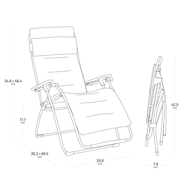 HomeRoots 30" Black Steel Zero Gravity Chair – Ergonomic Design, Detachable Cushion, Perfect for Indoor & Outdoor Use Taupe 320606