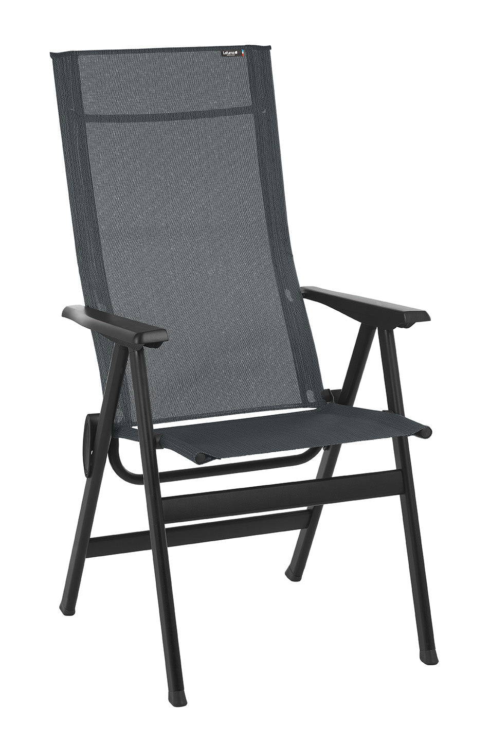 Homeroots 24" Gray And Black Steel Outdoor Arm Chair  Steel 320642