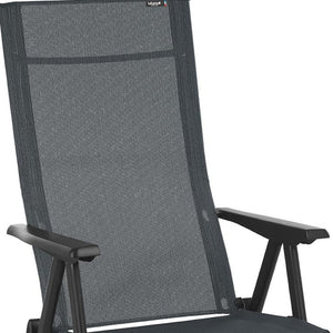 HomeRoots 24" Gray and Black Steel Outdoor Arm Chair - Modern Comfort, Durable Design for Patios & Gardens 320642