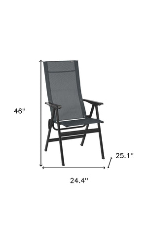 Homeroots 24" Gray And Black Steel Outdoor Arm Chair  Steel 320642