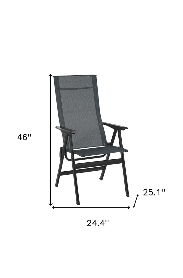 Homeroots 24" Gray And Black Steel Outdoor Arm Chair  Steel 320642