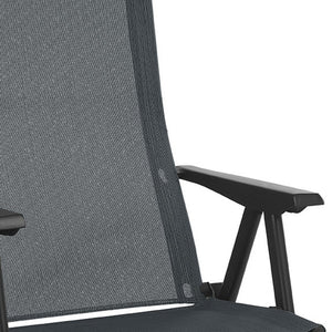 Homeroots 24" Gray And Black Steel Outdoor Arm Chair  Steel 320642