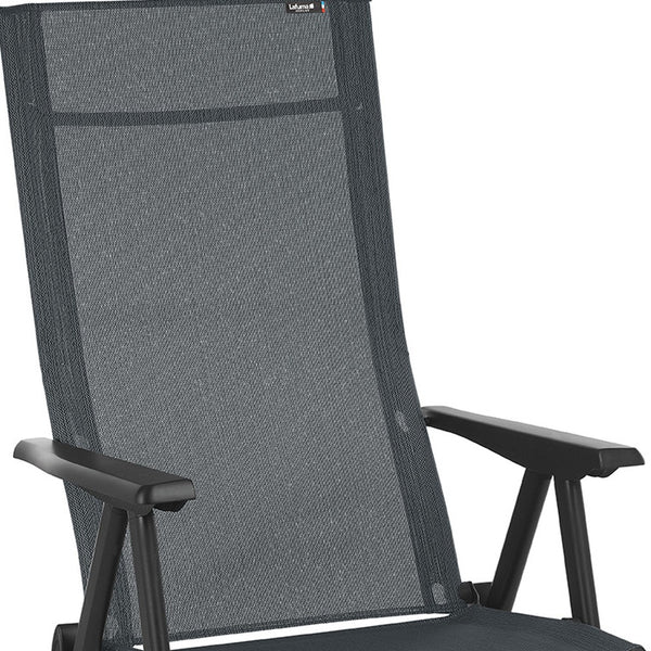 Homeroots 24" Gray And Black Steel Outdoor Arm Chair  Steel 320642