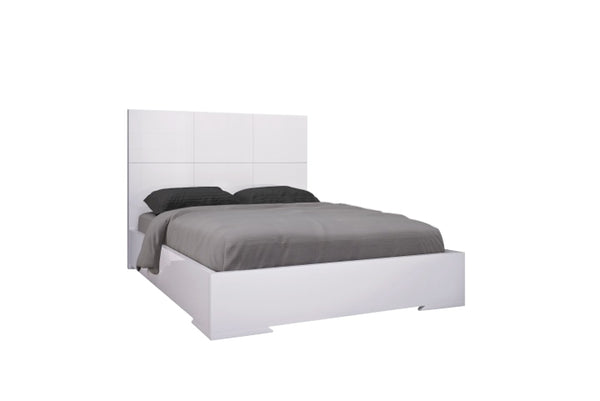 Homeroots White Stainless Steel King Bed Frame  Stainless Steel 320670