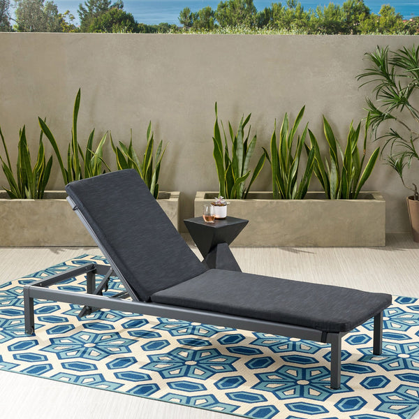 English Elm Christopher Knight Home® - 57592.00CUSH-DGRY Water-Resistant Cape Coral Lounge Cushion Set, Dark Gray 77.5" x 25.2" x 2" N775P185162D