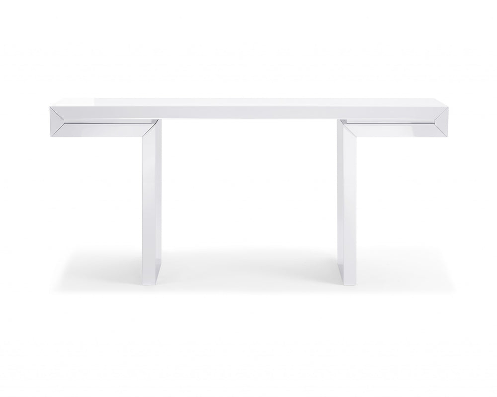 Homeroots 63" White Trestle Console Table   320716