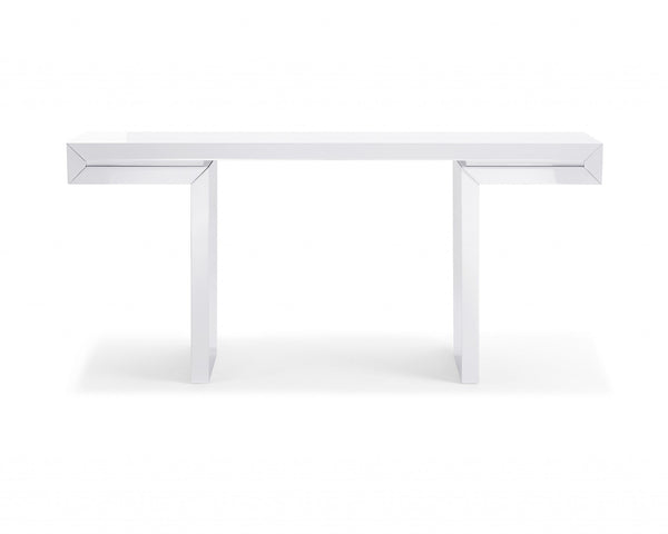 Homeroots 63" White Trestle Console Table   320716