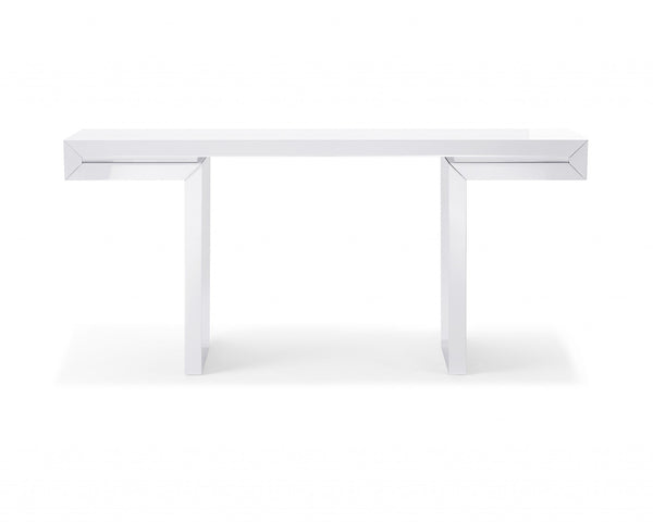 Homeroots 63" White Trestle Console Table   320716