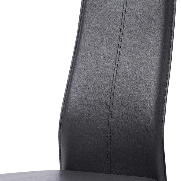 Homeroots Set Of Four Gray Faux Leather Leather Dining Side Chairs  Leather 320730