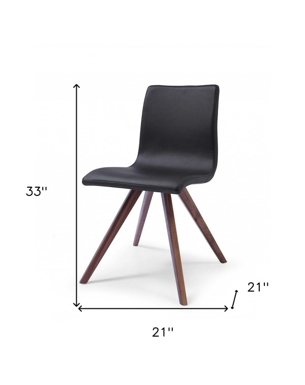 Homeroots Set Of Two Black And Brown Upholstered Faux Leather Dining Side Chairs  Metal 320735