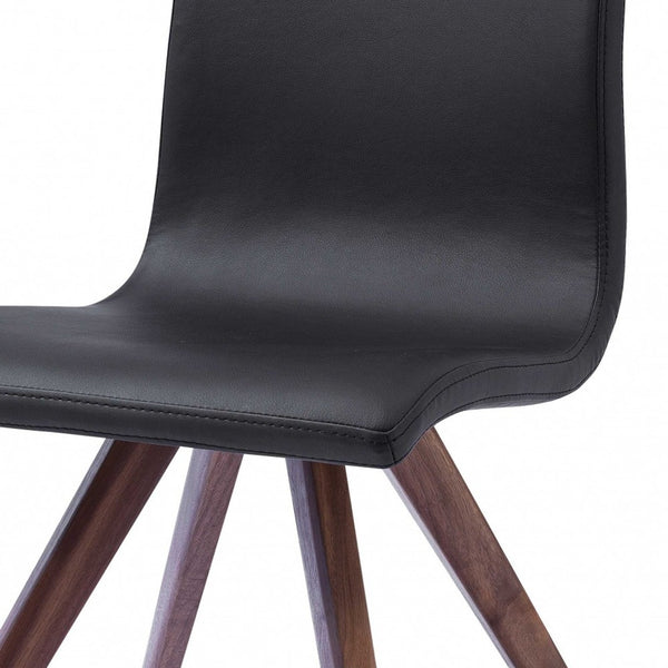 Homeroots Set Of Two Black And Brown Upholstered Faux Leather Dining Side Chairs  Metal 320735