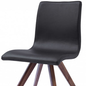 Homeroots Set Of Two Black And Brown Upholstered Faux Leather Dining Side Chairs  Metal 320735