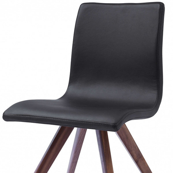 Homeroots Set Of Two Black And Brown Upholstered Faux Leather Dining Side Chairs  Metal 320735