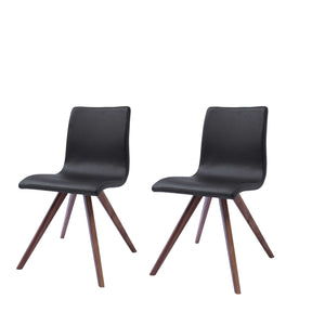 Homeroots Set Of Two Black And Brown Upholstered Faux Leather Dining Side Chairs  Metal 320735
