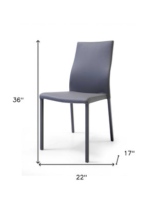 Homeroots Gray Upholstered Faux Leather Dining Side Chair  Metal 320739