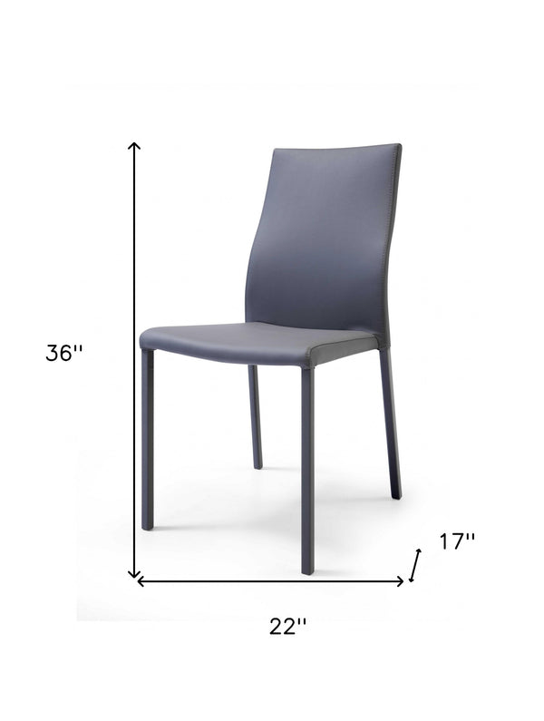 Homeroots Gray Upholstered Faux Leather Dining Side Chair  Metal 320739