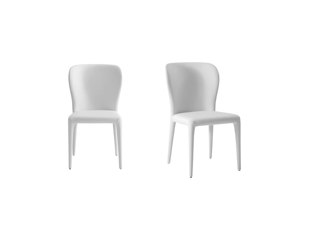 Homeroots Set Of Two White Upholstered Faux Leather Dining Side Chairs  Metal 320748