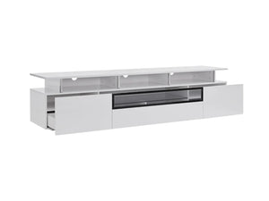 Homeroots 83" White Enclosed And Open Storage Tv Stand  Manufactured Wood 320793