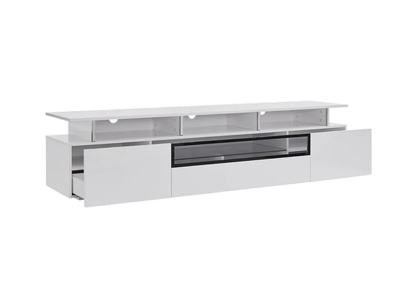 Homeroots 83" White Enclosed And Open Storage Tv Stand  Manufactured Wood 320793