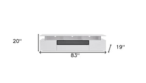 Homeroots 83" White Enclosed And Open Storage Tv Stand  Manufactured Wood 320793
