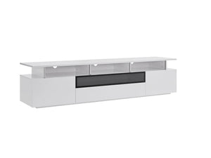 Homeroots 83" White Enclosed And Open Storage Tv Stand  Manufactured Wood 320793