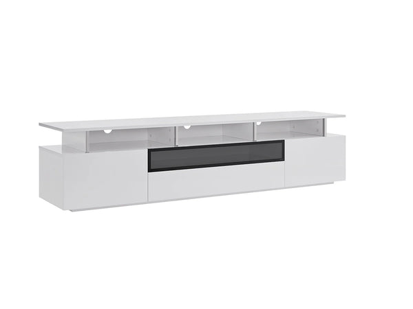 Homeroots 83" White Enclosed And Open Storage Tv Stand  Manufactured Wood 320793