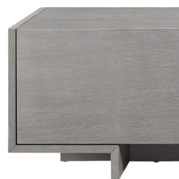 Homeroots 73" Gray Open Shelving Tv Stand  Manufactured Wood 320797