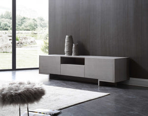 Homeroots 73" Gray Open Shelving Tv Stand  Manufactured Wood 320797