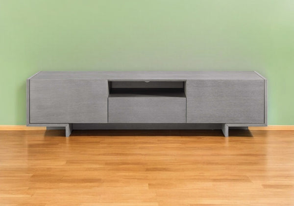 Homeroots 73" Gray Open Shelving Tv Stand  Manufactured Wood 320797