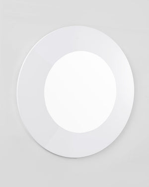 HomeRoots 40" Round White Wood Framed Accent Mirror - Modern Decor for Living Rooms & Bedrooms, 40" H x 40" W 320814
