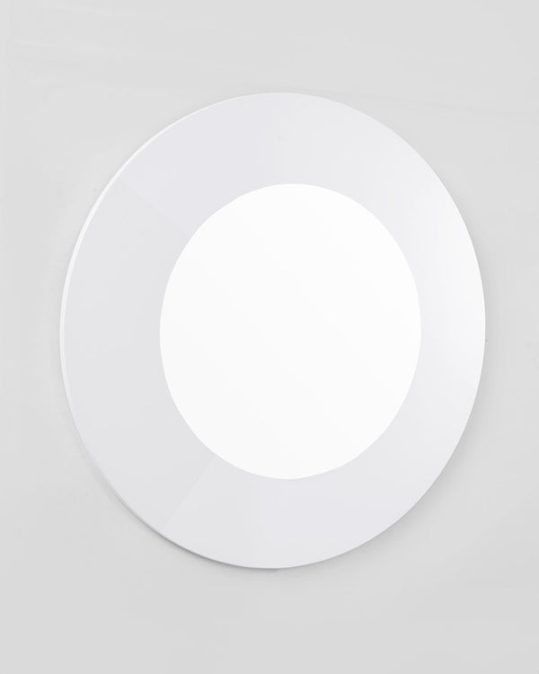 HomeRoots 40" Round White Wood Framed Accent Mirror - Modern Decor for Living Rooms & Bedrooms, 40" H x 40" W 320814