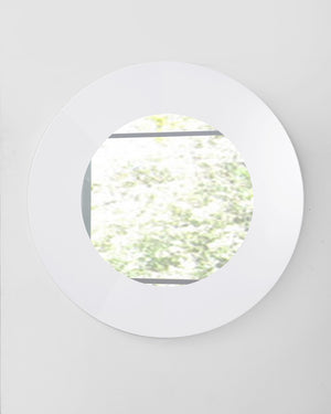 HomeRoots 40" Round White Wood Framed Accent Mirror - Modern Decor for Living Rooms & Bedrooms, 40" H x 40" W 320814