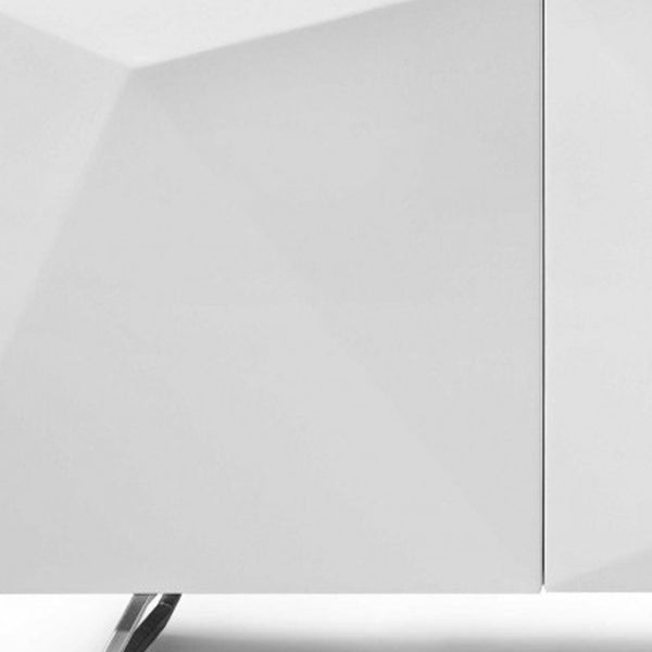 HomeRoots 94" White Glass Console Table - Modern Buffet, Multi-Function Sideboard with Elegant Storage & Style 320844