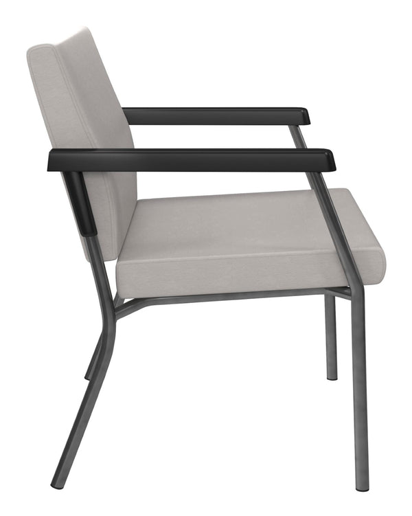 OSP Home Furnishings Bariatric Guest Chair with Steel Frame Padded Seat and Pu Arms for Medical Reception BC9602-K003