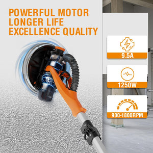 English Elm Drywall Sander 820w Direct Drive Telescopic with Vacuum Dust Collection and Led T3177P305032