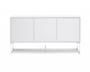Homeroots 60 X 15 X 32 White Stainless Steel Buffet   320851
