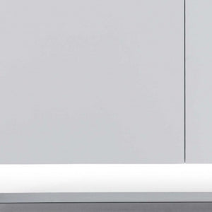 HomeRoots 91" White Glass Frame Console Table - Sleek Minimalist Design for Modern Entryway and Living Spaces 320857