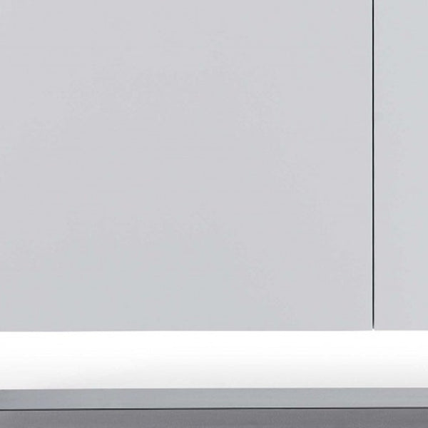 HomeRoots 91" White Glass Frame Console Table - Sleek Minimalist Design for Modern Entryway and Living Spaces 320857