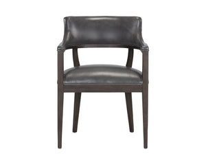 Sunpan Brylea Dining Armchair - Stylish Leather Accent Chair for Dining Room or Living Space Comfort Brown / Brentwood Charcoal Leather