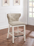 Carena White and Beige Counter Stool