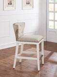 Comfort Pointe Carena White and Beige Counter Stool Beige seat / White base